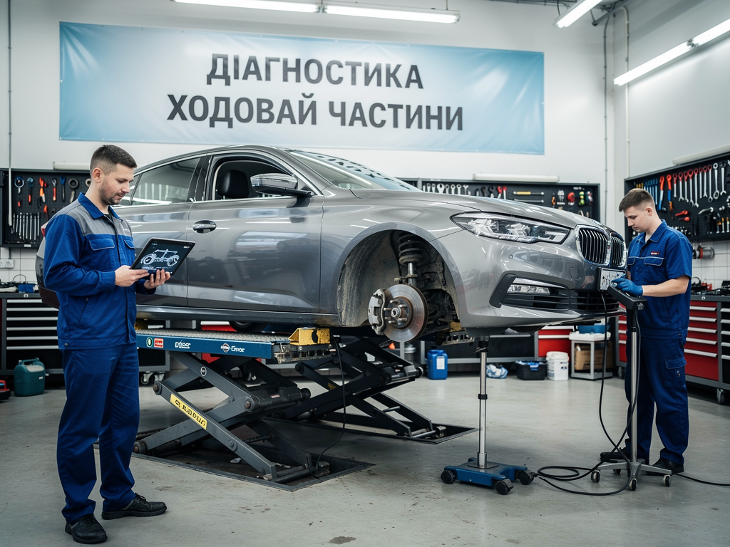 Діагностика ходової частини (легковий / кросовер) — перевірка вузлів підвіски та рекомендації щодо ремонту.